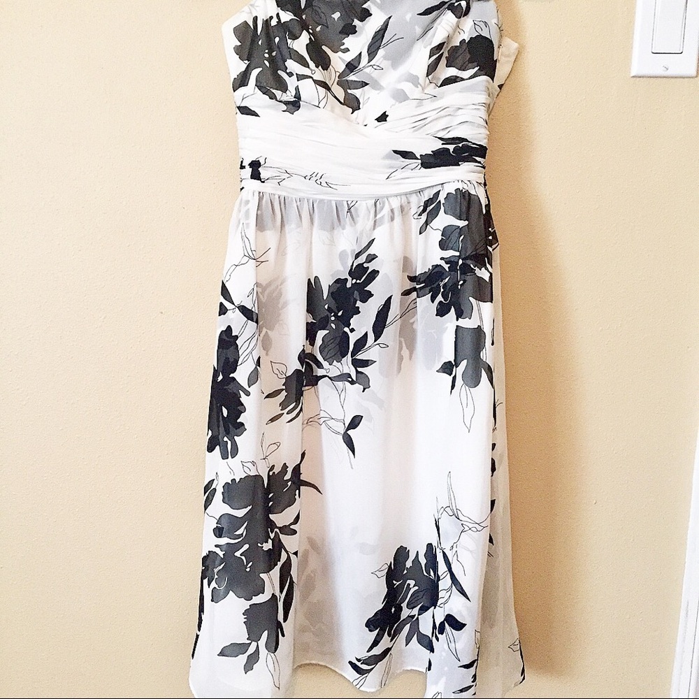 floral print strapless dress